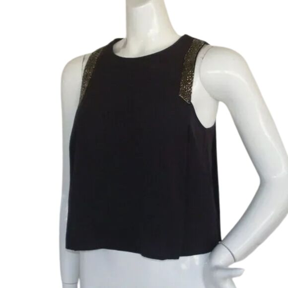 ASTR Tank top XS, Beaded shoulder, Keyhole, Brown - Picture 3 of 12